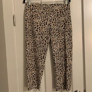 Zac & Rachel Leopard Print Stretch Capri Pants